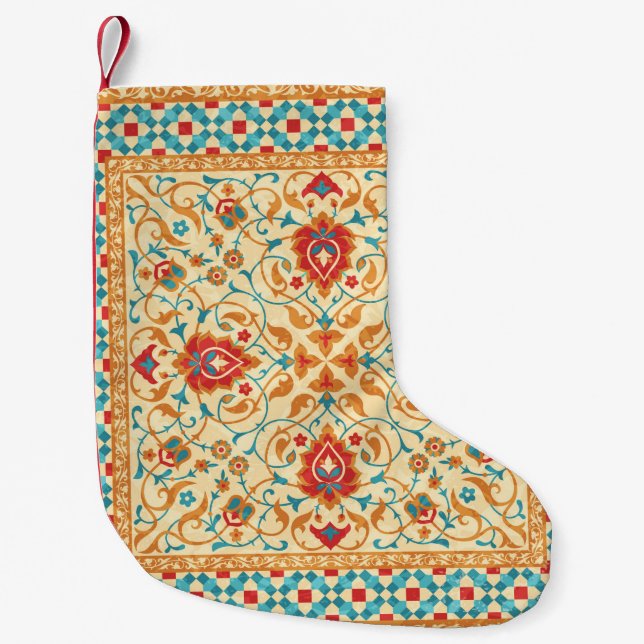 Orientalischer Teppich, verzierte Blumenmuster, St Kleiner Weihnachtsstrumpf (Vorderseite)