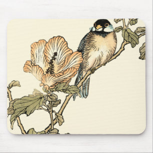 Orientalischer Vogel gehockt auf Niederlassung Mousepad