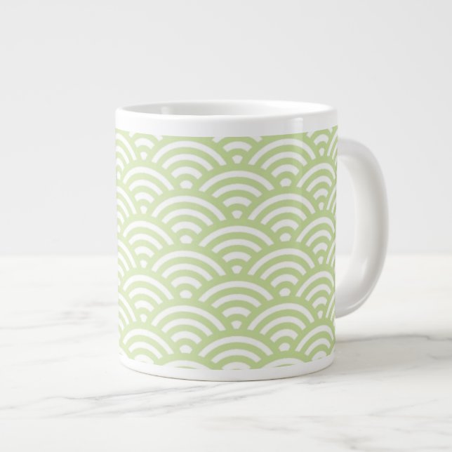 Orientalischer Wellenhintergrund Jumbo-Tasse (Vorderseite Rechts)