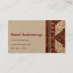 Orientalischer Wolldeckeentwurf im Rot und in der Visitenkarte