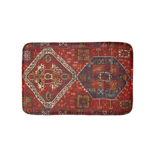 Orientalischer Wolldeckeentwurf in Rotem und in Badematte (Vorderseite)