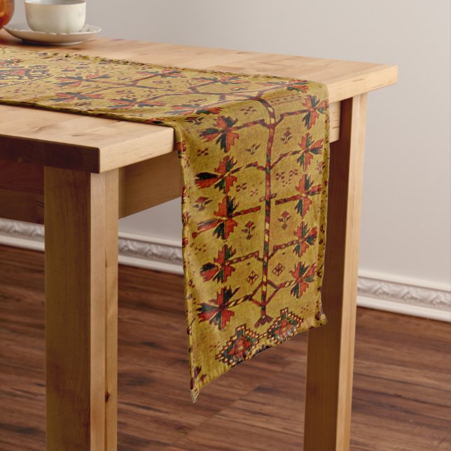 Orientalischer Wolldeckeentwurf - orange Kurzer Tischläufer (Beispiel)