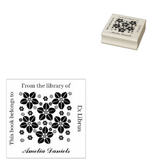 Orientalisches Blumen-Exlibris Gummistempel