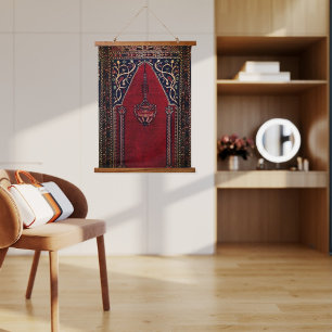 Orientalisches Gebetsteppich-Design – Gedruckt Wandteppich Mit Holzrahmen
