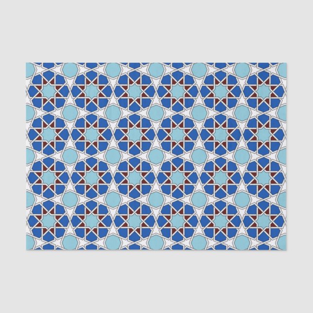 Orientalisches geometrisches marokkanisches Muster Seidenpapier (Vorderseite)