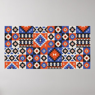 Orientalisches geometrisches nahtloses Muster. Eth Poster