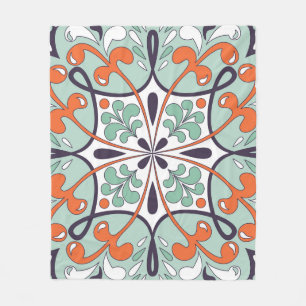 Orientalisches marokkanisches Fliesendesign mit Bl Fleecedecke