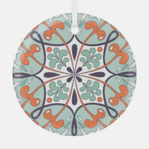 Orientalisches marokkanisches Fliesendesign mit Bl Ornament Aus Glas