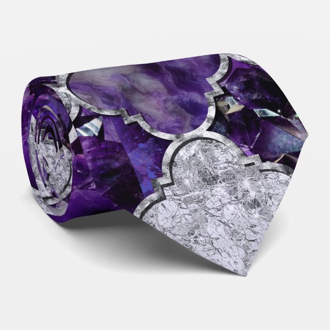 Orientalisches Muster mit Amethyst Gruppen und Krawatte (Gerollt)