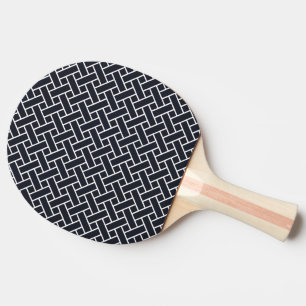 Orientalisches Navy Blau Weiß Japan Webmuster Tischtennis Schläger