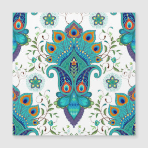 Orientalisches Paisley, Pfauenfeder-Muster. Magnetkarte
