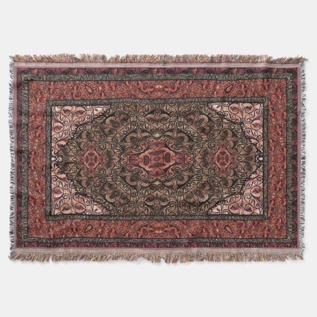 Orientalisches persisches antikes Rot Decke (Vorderseite)