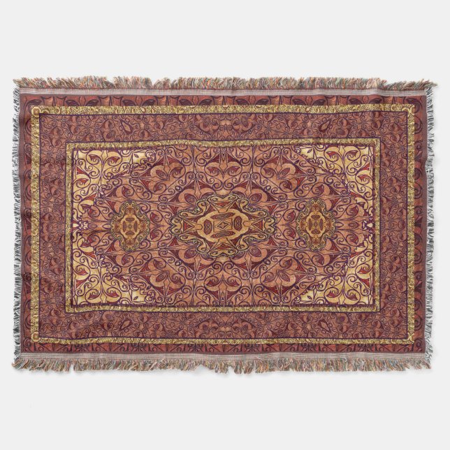 Orientalisches persisches rotes Gold Decke (Vorderseite)