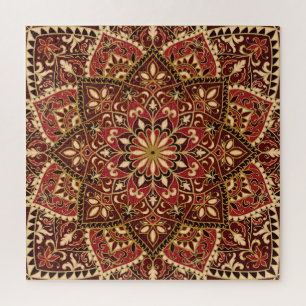 Orientalisches Rot: Vintager Blumenteppich