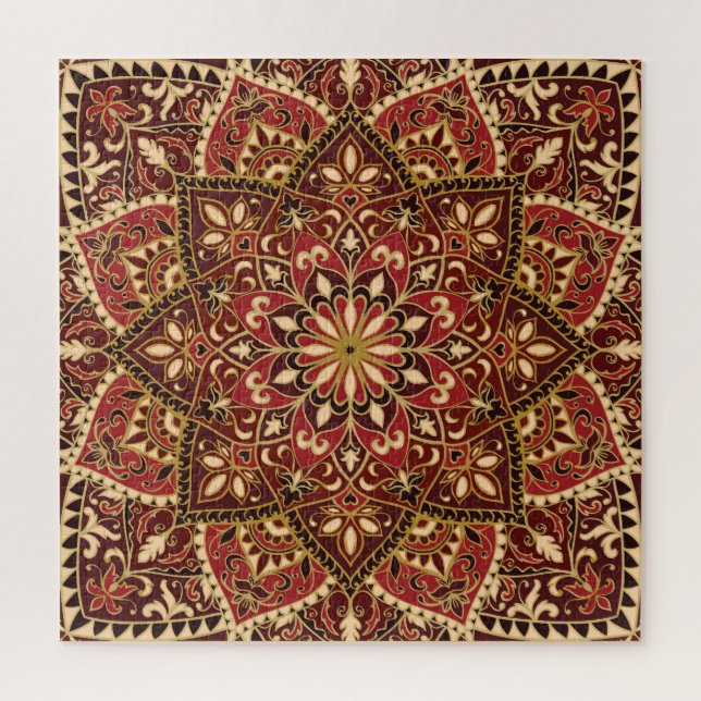 Orientalisches Rot: Vintager Blumenteppich (Vertikal)