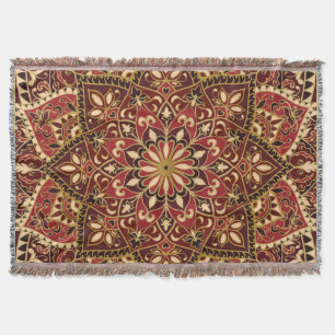 Orientalisches Rot: Vintager Blumenteppich Decke