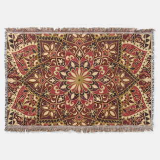 Orientalisches Rot: Vintager Blumenteppich Decke