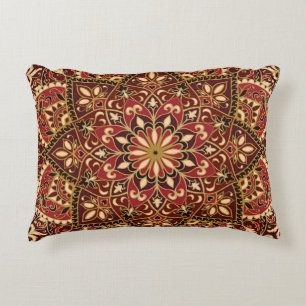 Orientalisches Rot: Vintager Blumenteppich Dekokissen