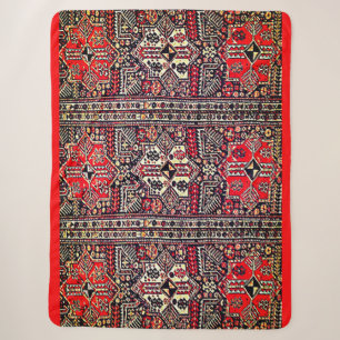 Orientalisches Rot-Weiß-geometrisches Tribal-Muste Sherpadecke