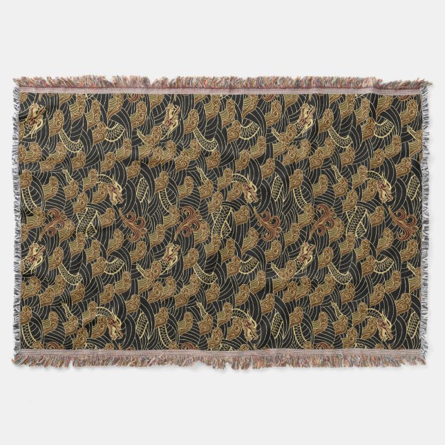 Orientalisches Seedrache-Muster Decke (Vorderseite)