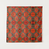 Orientalisches Teppichdesign in Blau und OrangeTap