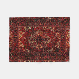 Orientalisches Teppichdesign in dunkelrot Fleecedecke