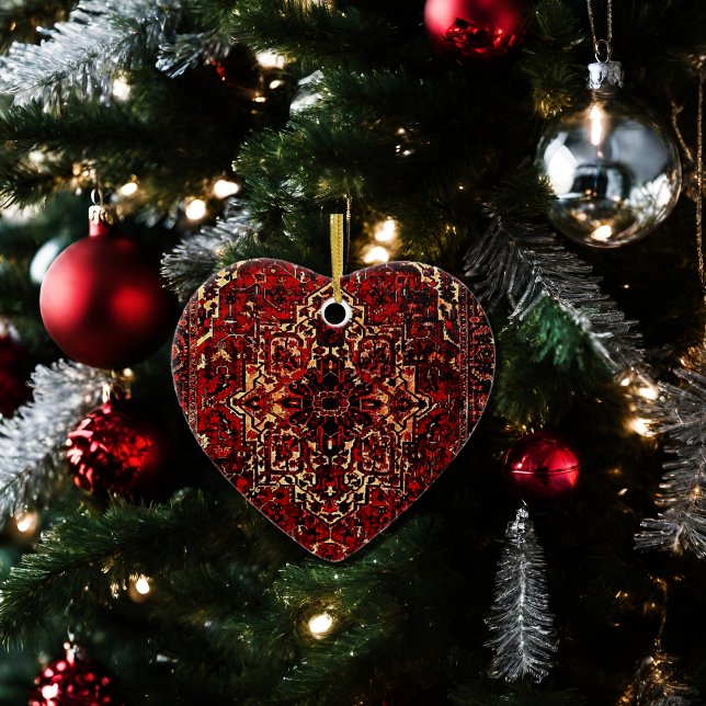 Orientalisches Teppichdesign in dunkelrot Keramik Ornament (Von Creator hochgeladen)