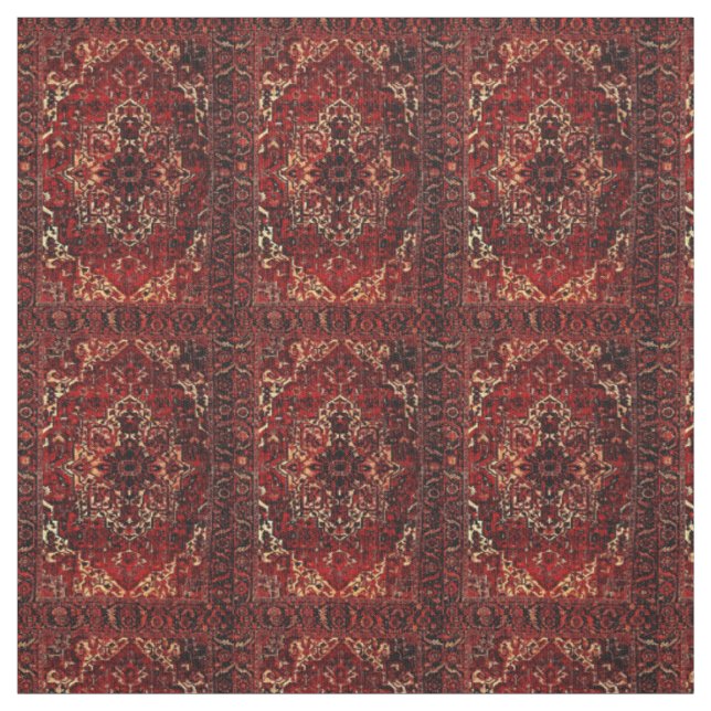 Orientalisches Teppichdesign in dunkelrot Stoff (Muster)