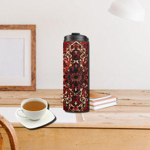 Orientalisches Teppichdesign in dunkelrot Thermosbecher