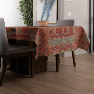 Orientalisches Teppichdesign in Orange Tischdecke