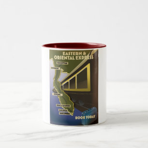 Orientalisches Zugreisenplakat Zweifarbige Tasse
