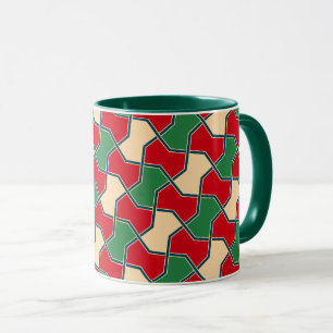 Orientalrote grüne geometrische Fliege Vektorgrafi Tasse