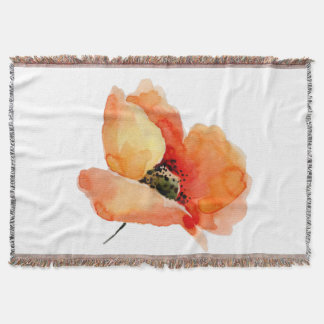Oriential Poppy Warm Woven Throw Blanket Decke