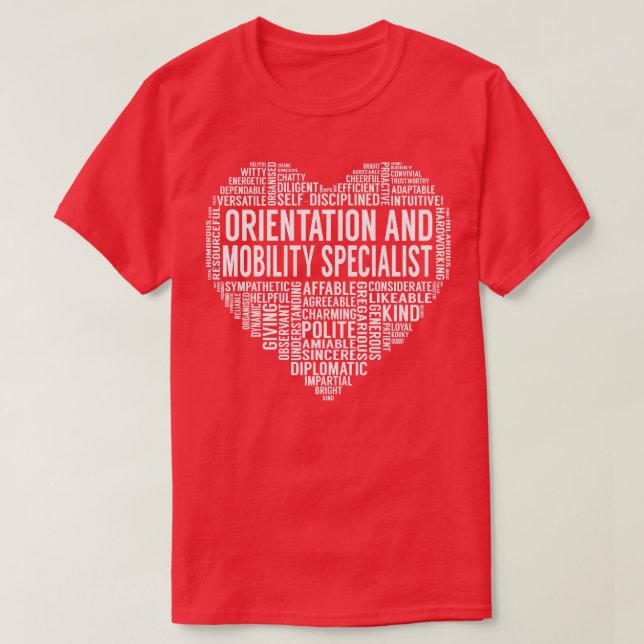 Orientierung und Mobilität Fachgebiet Herz T-Shirt (Design vorne)