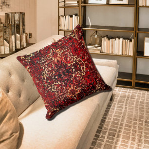 Orientteppichdesign in Dunkelrot Kissen