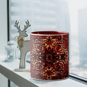 Orientteppichdesign in dunkelrot zweifarbige tasse