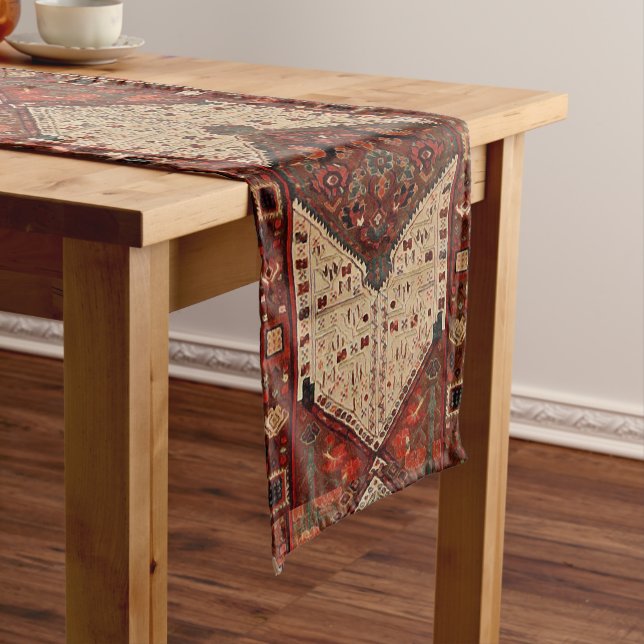 Orientteppiche in Orange und Creme Kurzer Tischläufer (Beispiel)