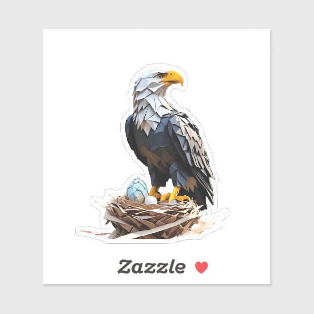 Origami American eagle  Aufkleber (Blatt)