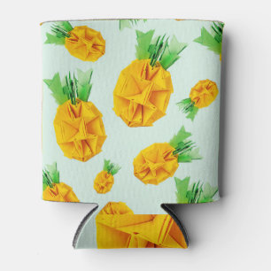 Origami Ananas: tropisch-gelbes Design Dosenkühler
