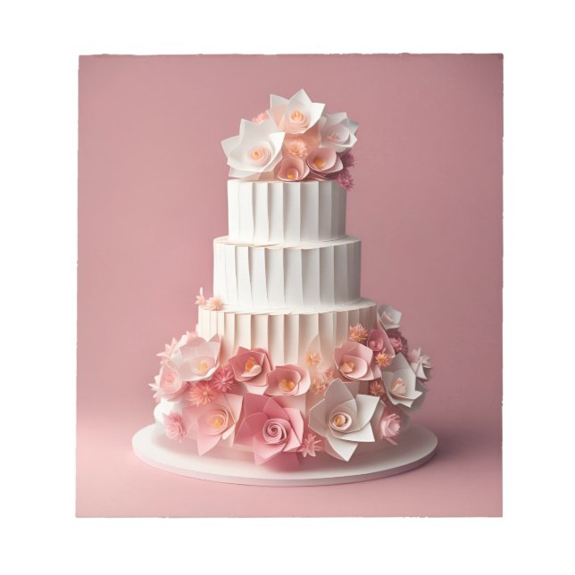 Origami Art - Ein exquisites Hochzeitskuchen Notizblock (Vorderseite)