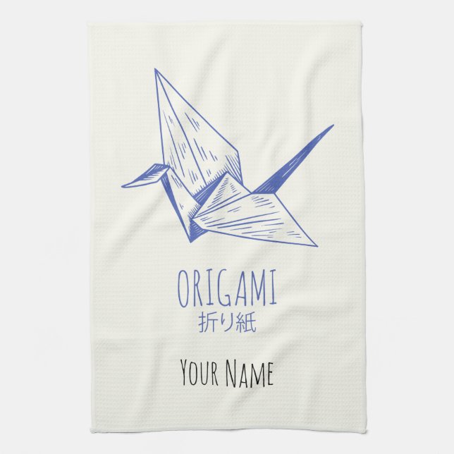 Origami Art japanische Faltkunst Retro Krane Geschirrtuch (Vertikal)