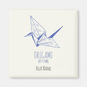 Origami Art japanische Faltkunst Retro Krane Magnet
