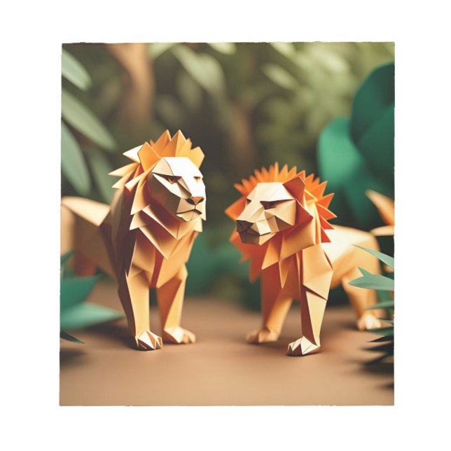 Origami Art-Monarch des Dschungels: Eine majestäti Notizblock (Vorderseite)