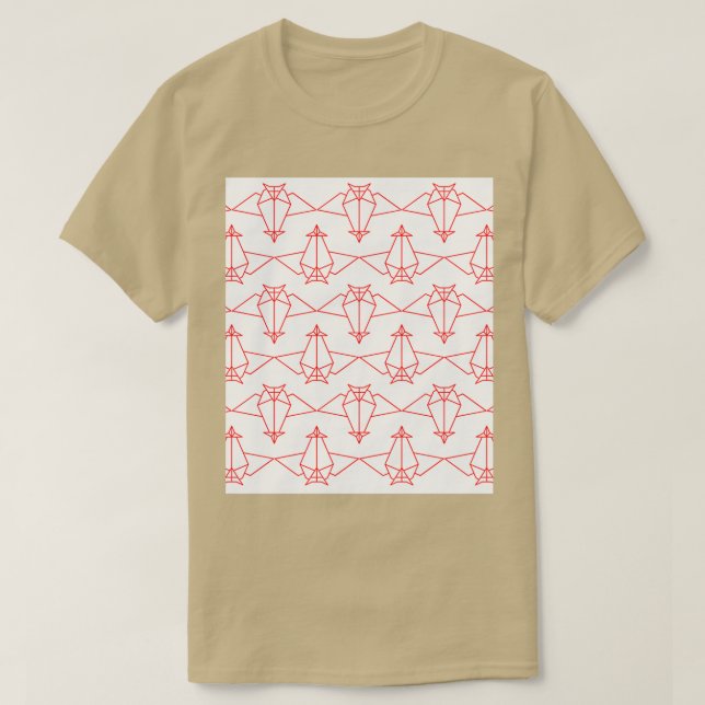 Origami Bats Red auf White T-Shirt (Design vorne)