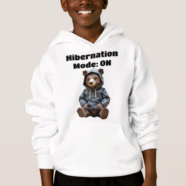 Origami Bear "HIBERNATION MODE: ON" Sweatshirt (Vorderseite)