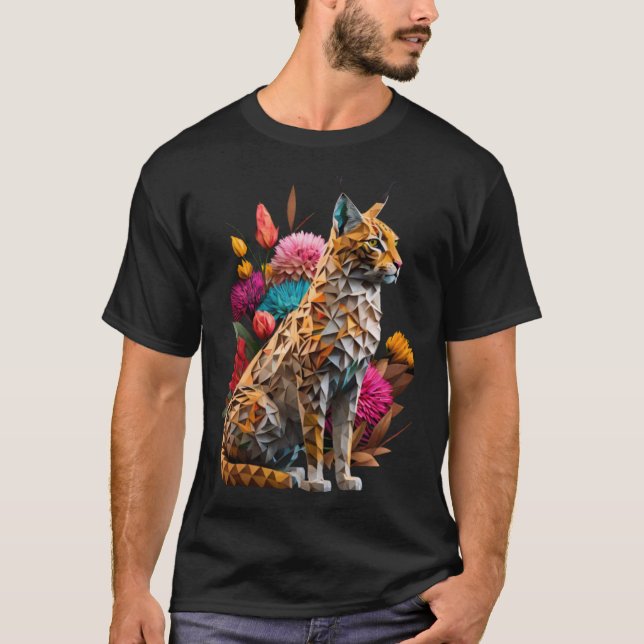 Origami Blume Wildlife Bobcat Orange Bobcat T-Shirt (Vorderseite)