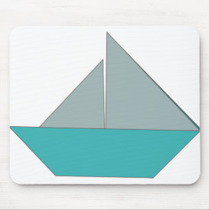 Origami Boat Mousepad