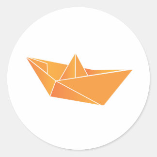 Origami Boat Runder Aufkleber