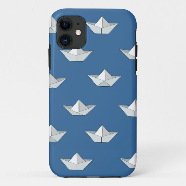 Origami Boote auf dem Wasser-Muster Case-Mate iPhone Hülle (Rückseite)