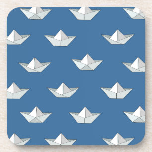 Origami Boote auf dem Wasser-Muster Getränkeuntersetzer